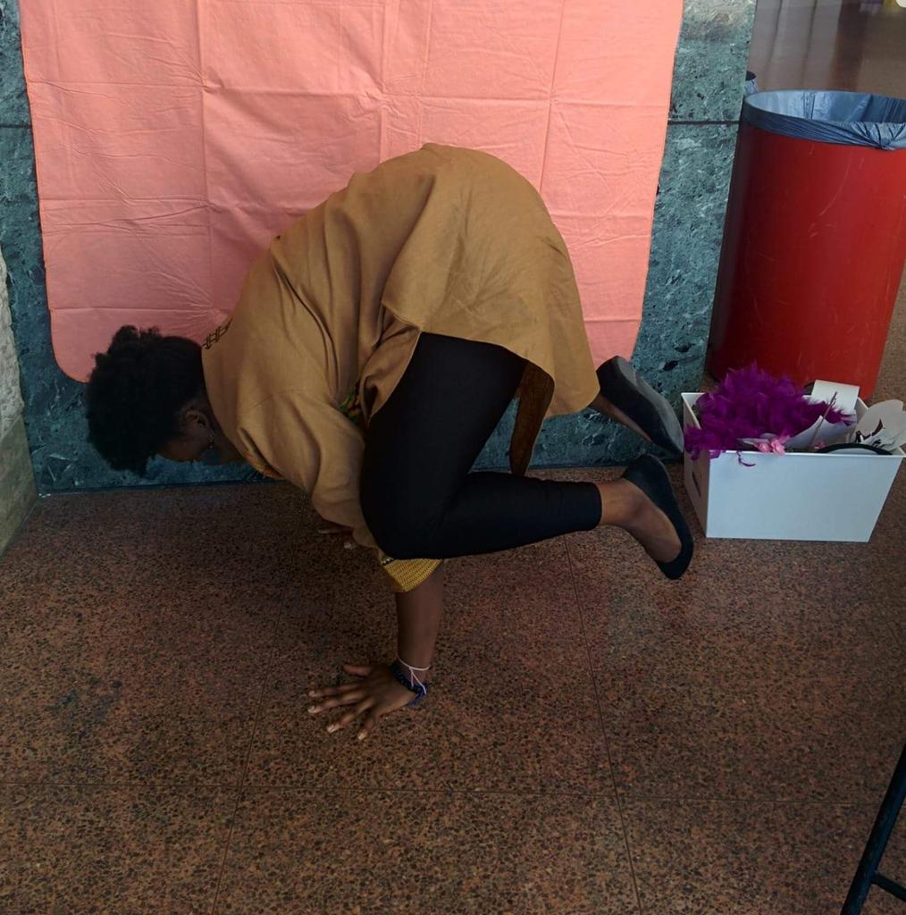 YamiJMsosa's tweet photo. So like I busted out in Crow aka  Bakasana  to help alleviate some stress! It's my first time organizing a conference! #intersections613 https://t.co/ZaAgrOtK3u