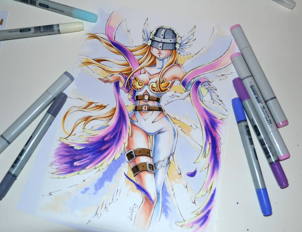 LighaneAndSkeld's tweet image. What&apos;s your favorite Digimon? &amp;lt;3 #Angewomon #Digimon #digivolve #gatomon #lighane #traditionalart #angel