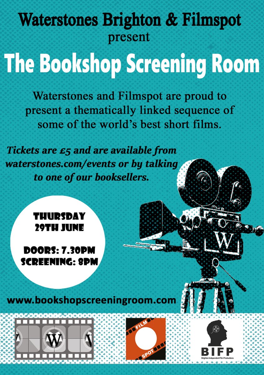 Waterstones Brighton (@brightonwstones) on Twitter photo Only 3 days until #TheBookshopScreeningRoom <a href="/BrightonWstones/">Waterstones Brighton</a>! Short films and free beer! Thu 29th Jun 7.30pm £5 waterstones.com/events/the-boo… Only 3 days until #TheBookshopScreeningRoom <a href="/BrightonWstones/">Waterstones Brighton</a>! Short films and free beer! Thu 29th Jun 7.30pm £5 waterstones.com/events/the-boo…