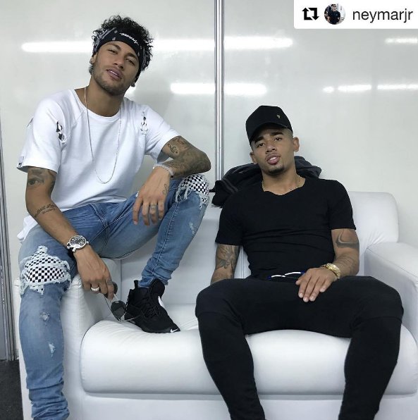 Bet9ja on X: Neymar JR and Gabriel Jesus looking like they about to drop  the sickest rap album of 2017! 😂 #SWAG  / X