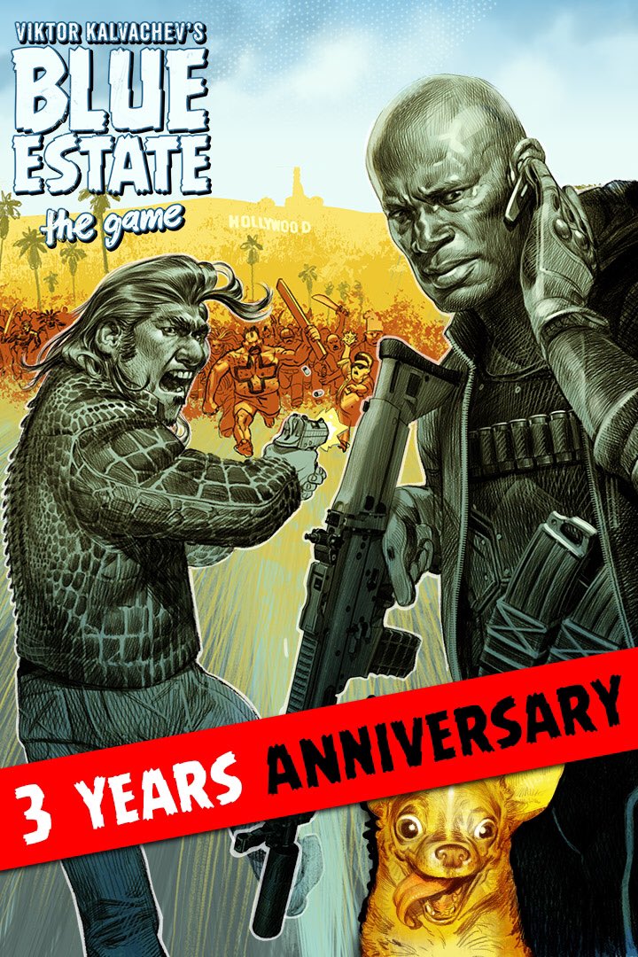 BlueEstateGame's tweet image. Happy 3 years #anniversary!  
Blue Estate was released 3 years ago on #PS4! Yeaaah!