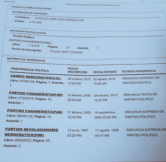 arturitoLST's tweet photo. SORPRESA! Que opina de la renuncia del hermano de la HD Mariela Vega del Cd e inscribirse en el Panameñismo. @DinoskaDinoska @BolitaEllis https://t.co/AdA4njDdDk