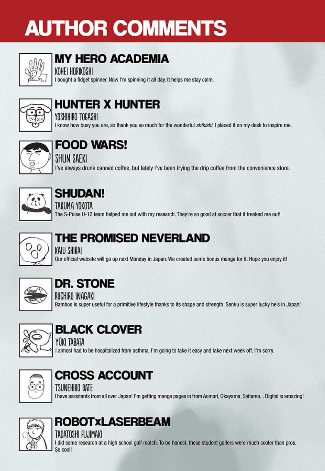 Hunter Hunter On Twitter Author Comments Featuring Yoshihiro