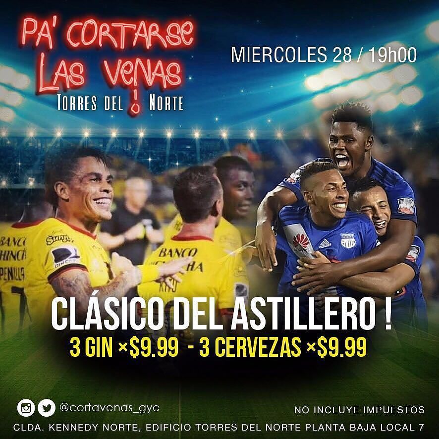 demitacook's tweet photo. Miércoles #ClasicoDelAstillero @byfrodia
. 
#BarcelonaSC vs #Emelec
.
#Promos #AfterOffice
3 #Gin $9.99
3 #Cerveza… https://t.co/yZMafpYNrm https://t.co/aalBfQ7a26