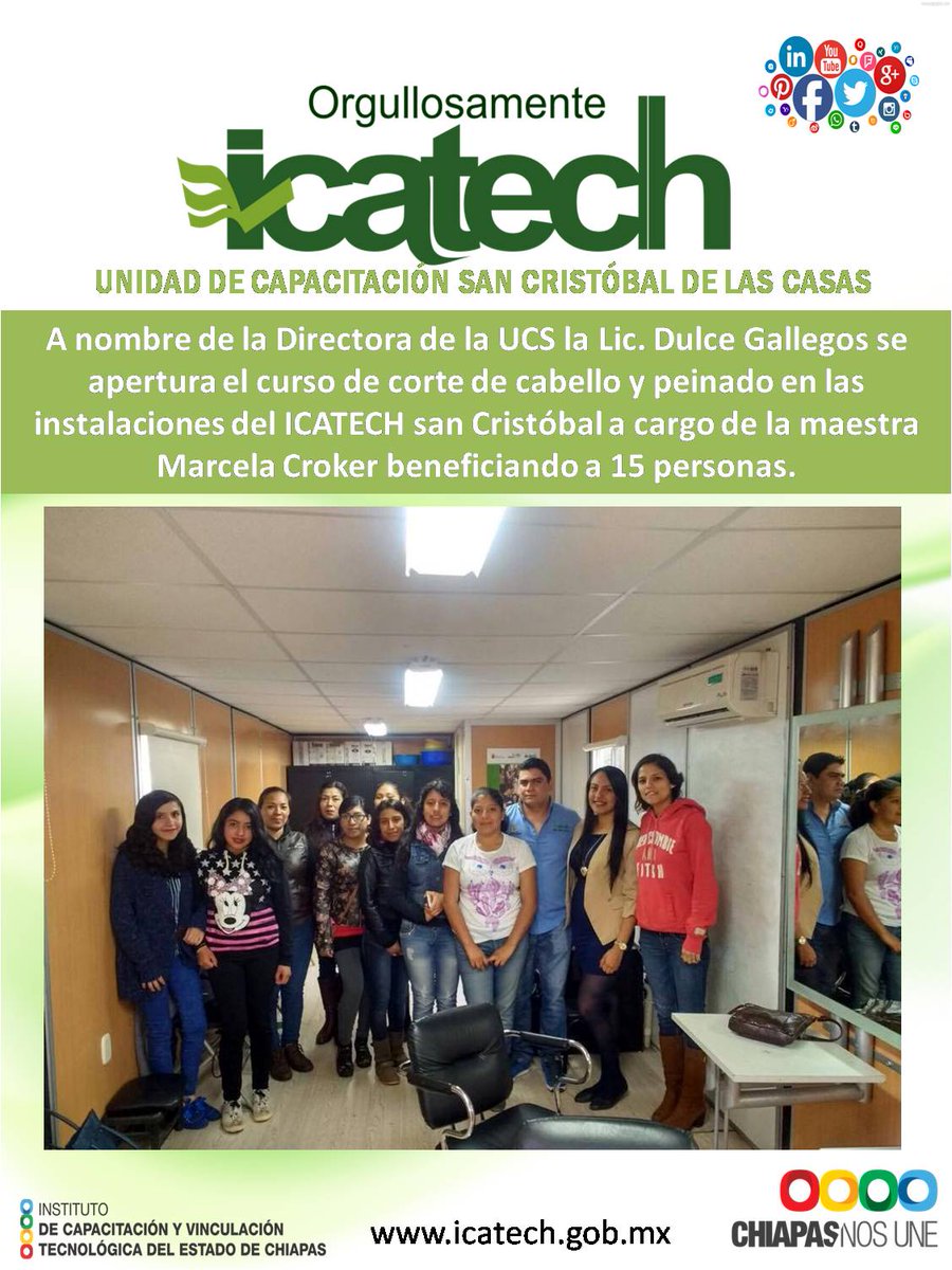 IcatechOficial's tweet photo. @ICATECHSanCris #OrgullosamenteICATECH https://t.co/wTpAsHvUin