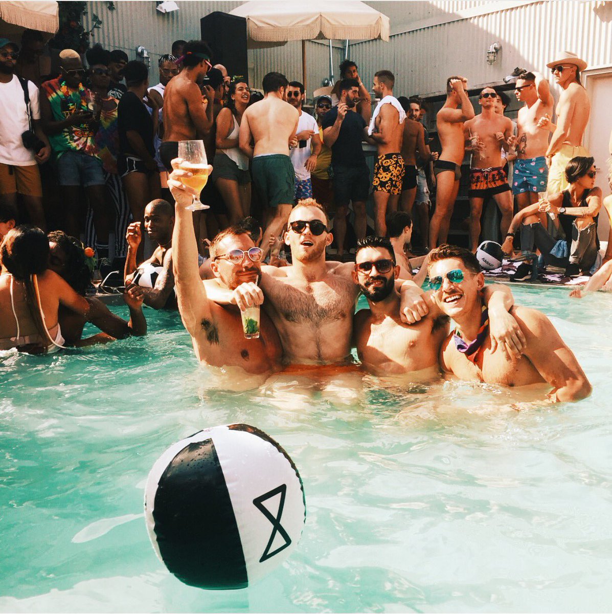 chappyapp's tweet photo. NYC... Now THAT is how you pool party! Can we do it all over again?! Thanks for sharing your #NYCPride with us. Until next time... 🌈❤️ https://t.co/YL32UacmvA