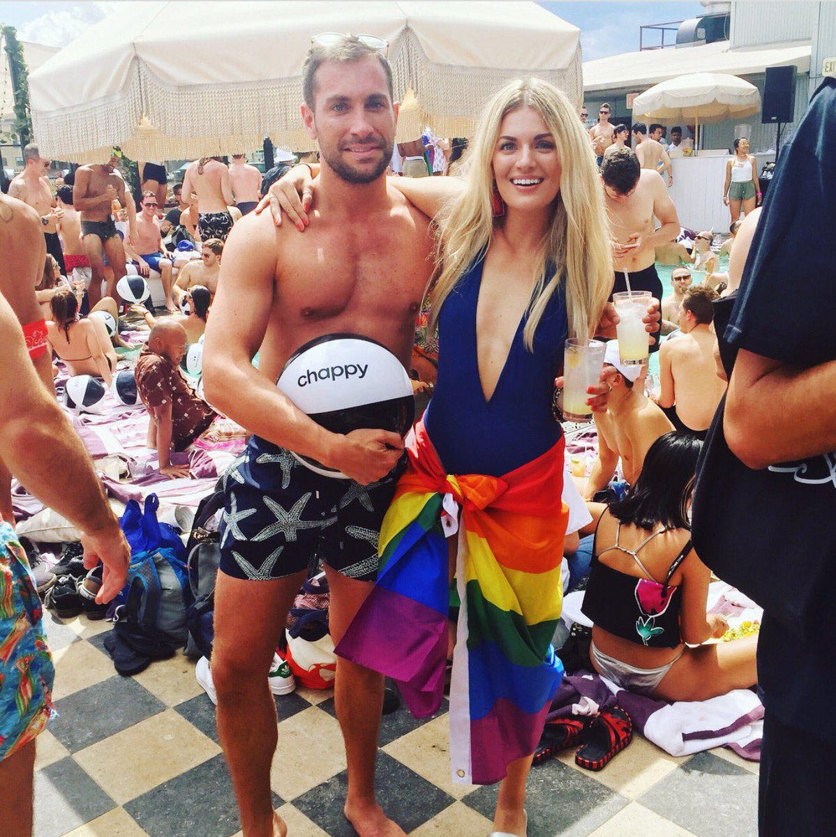 chappyapp's tweet photo. NYC... Now THAT is how you pool party! Can we do it all over again?! Thanks for sharing your #NYCPride with us. Until next time... 🌈❤️ https://t.co/YL32UacmvA