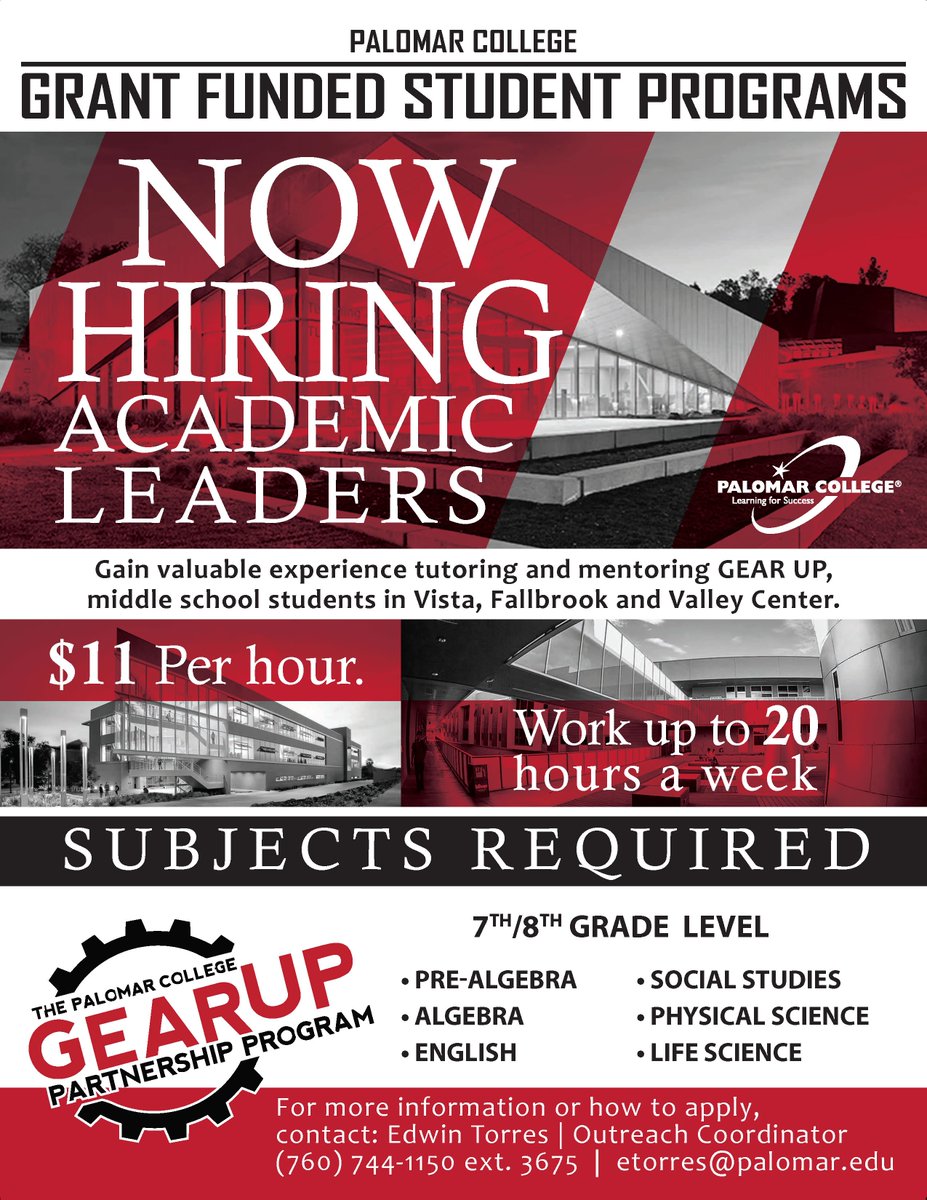 🚨 NEW JOB POSTING ALERT 🚨 Now Hiring Academic Leaders!!! #GEARUPWORKS