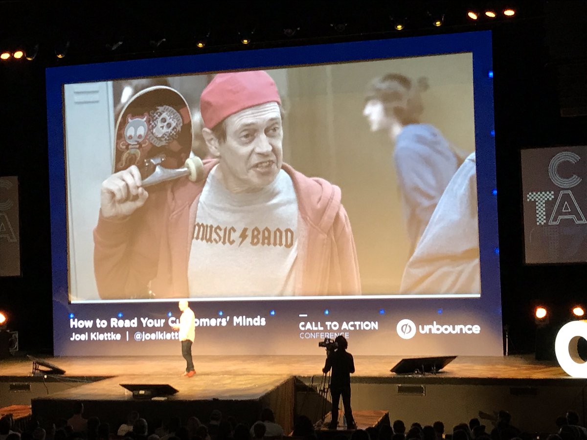 DanW_Martin's tweet photo. Thank you, @JoelKlettke, for a perfect application of "Hello, Fellow Kids." Every #copywriter and marketer has been there. #CTAConf https://t.co/e5y26z3h0M