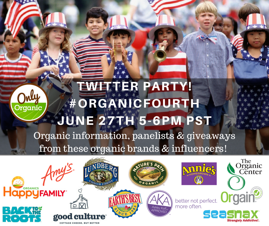 seasnax's tweet photo. Join us on Tues. June 27th at 5pm PST for #OrganicFourth #TwitterParty! #Giveaways and panelists on all things organic! @onlyorganic #SFFS17 https://t.co/0EX03u0PBA