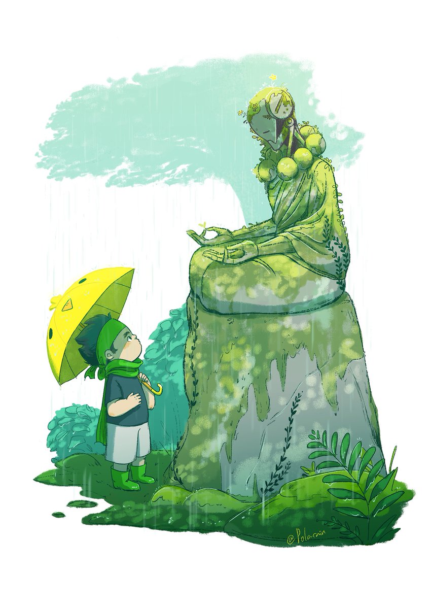 poularain's tweet image. genyatta mysterious statue au