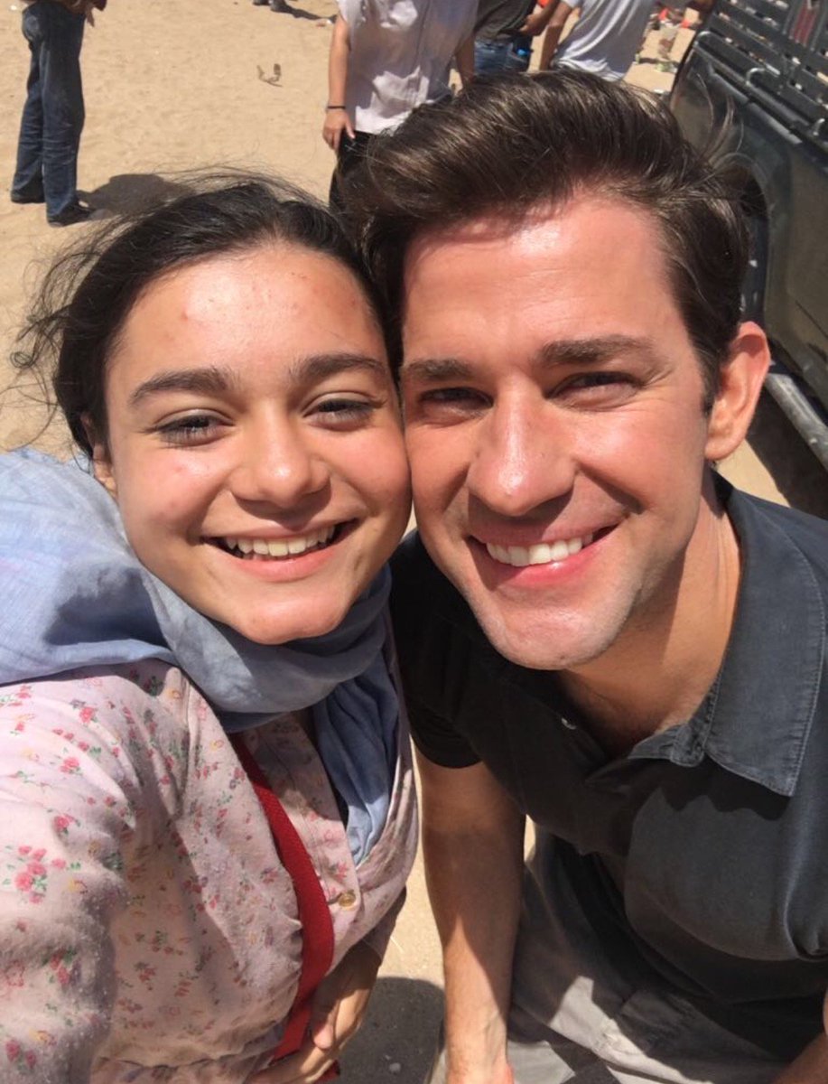 Take3Talent's tweet image. Congrats to Nadia Affolter! She #BookedIt in the Jack Ryan series! Check out this awesome picture of Nadia and John Krasinski on set!