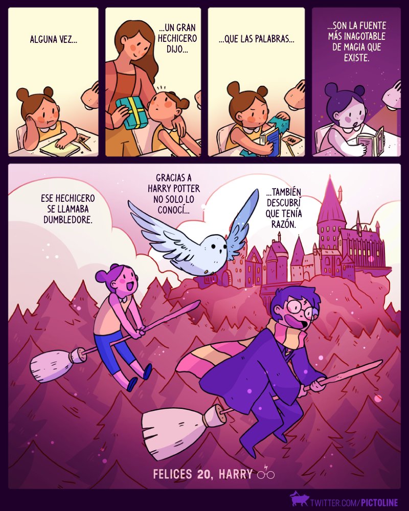 pictoline's tweet photo. Gracias #HarryPotter20 por enseñarnos que las palabras son la fuente más inagotable de magia que existe ⚡️✨ https://t.co/3aBe5nCKfe