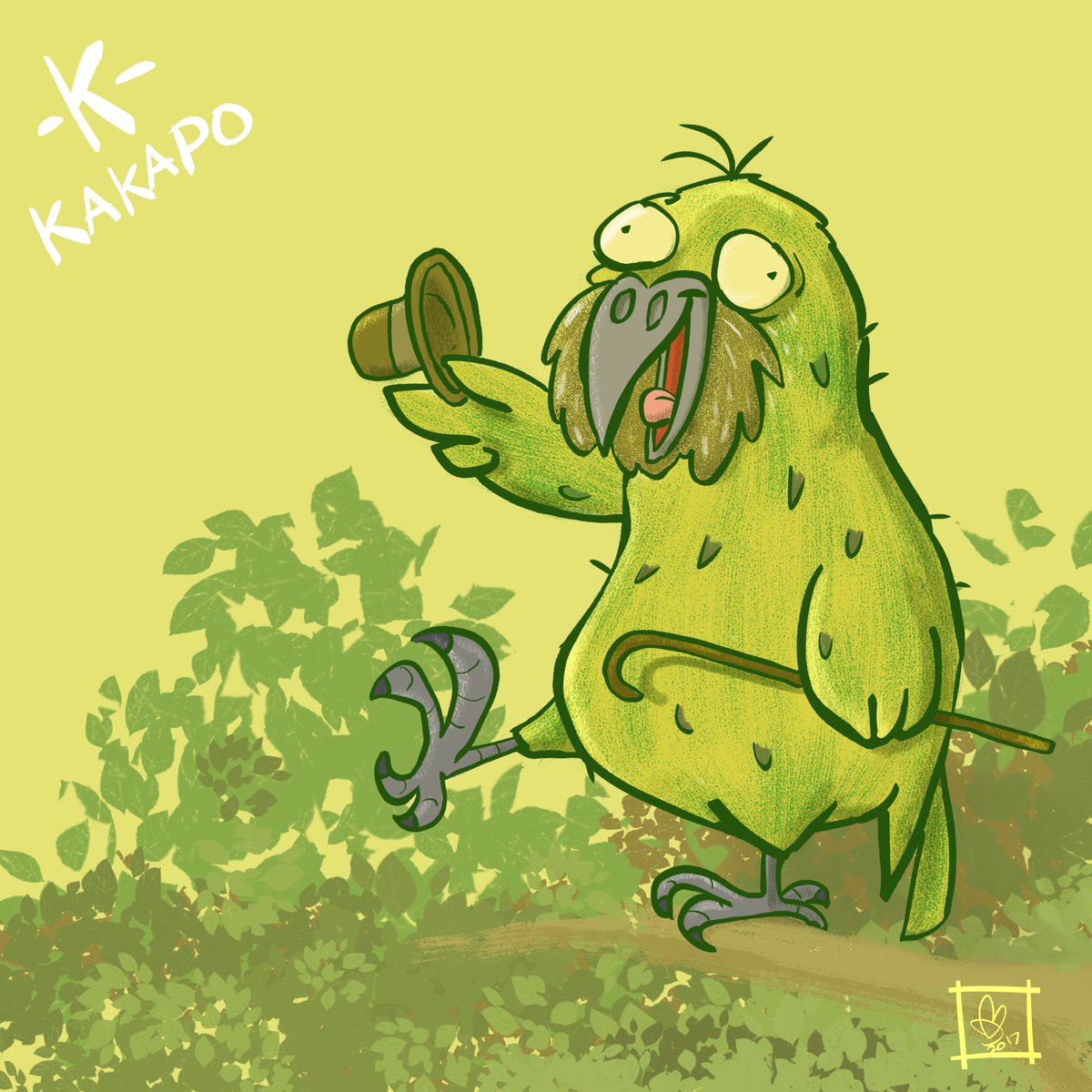 Drewvis_UK's tweet photo. He's a pleasant chap, Mr Kakapo! This week's #AnimalAlphabets @AnimalAlphabets https://t.co/vDxaJ8CmaW
