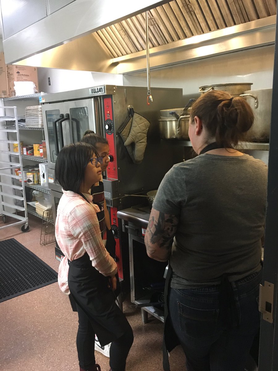 SAASFoodService's tweet image. Summer Program - Culinary Basics with Chef Robin underway.  Day 1: Kitchen Safety, Knife Skills and Egg Flipping!