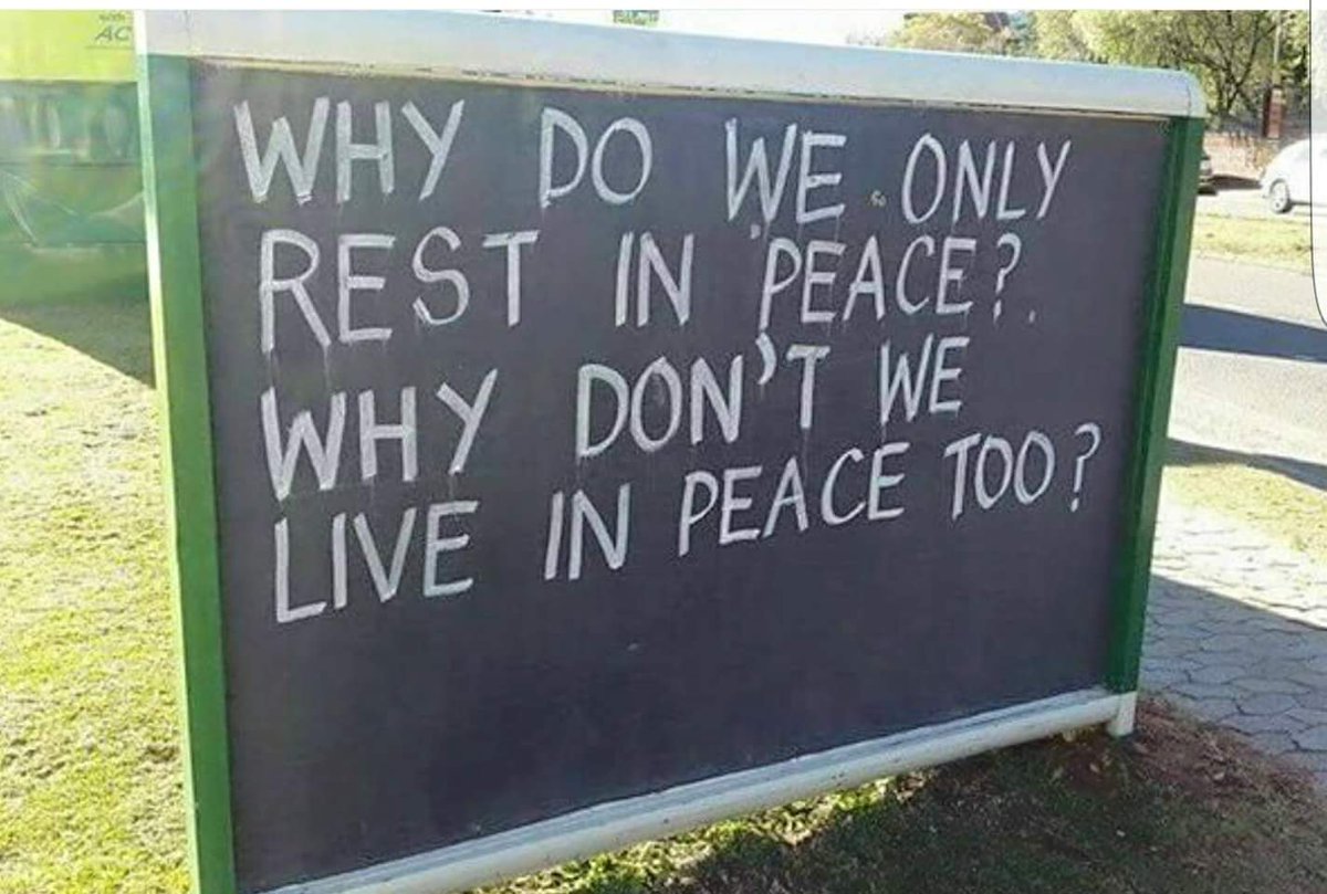 We should also LIVE in Peace.