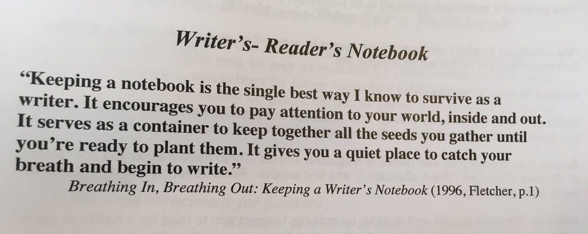 On keeping a R-W notebook...
#bblit16 #readwriteteach