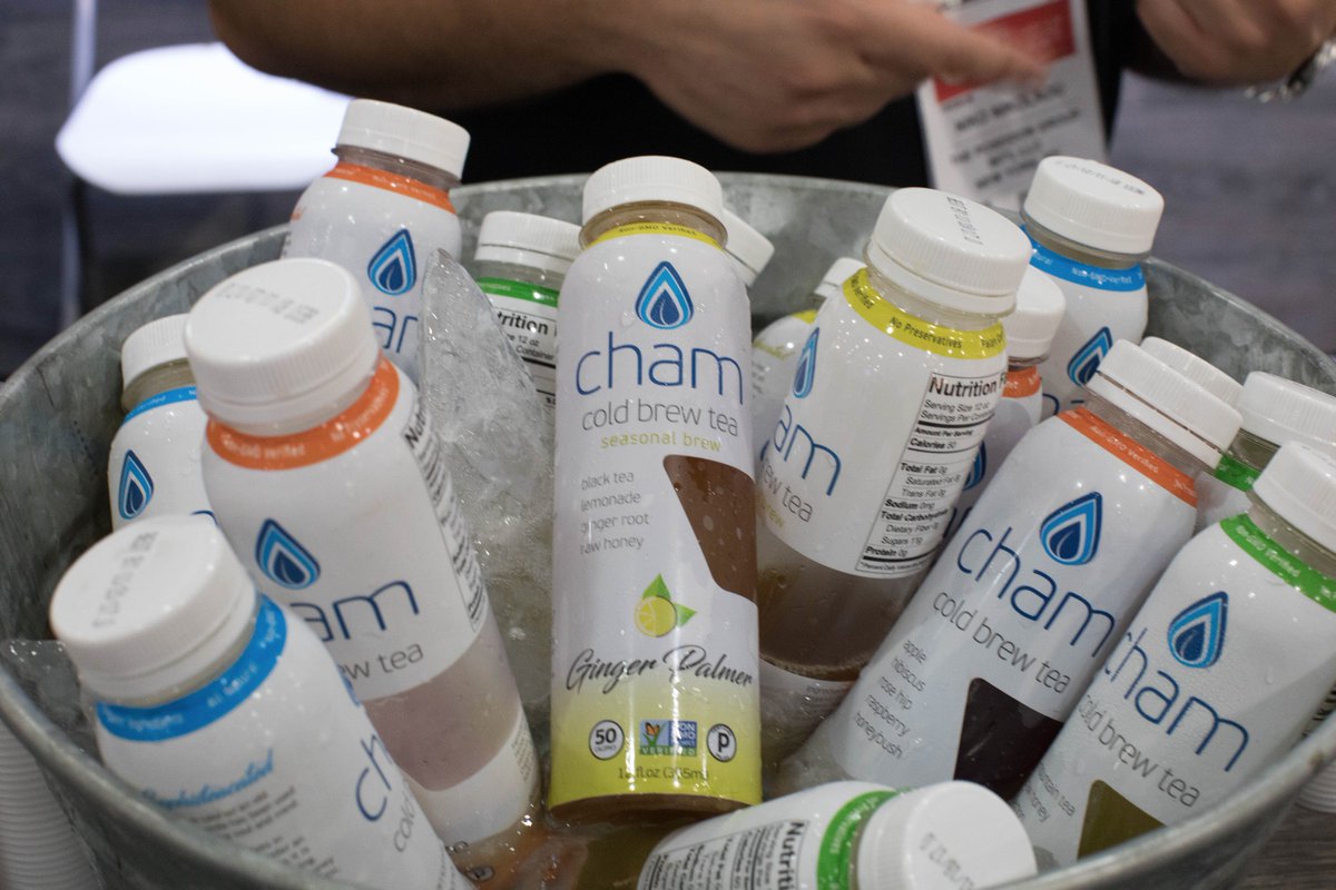 BevNET's tweet image. Seen at #sffs17: @drinkcham Cold Brew Tea #bevstagram #nongmoproject #coldbrew #tea