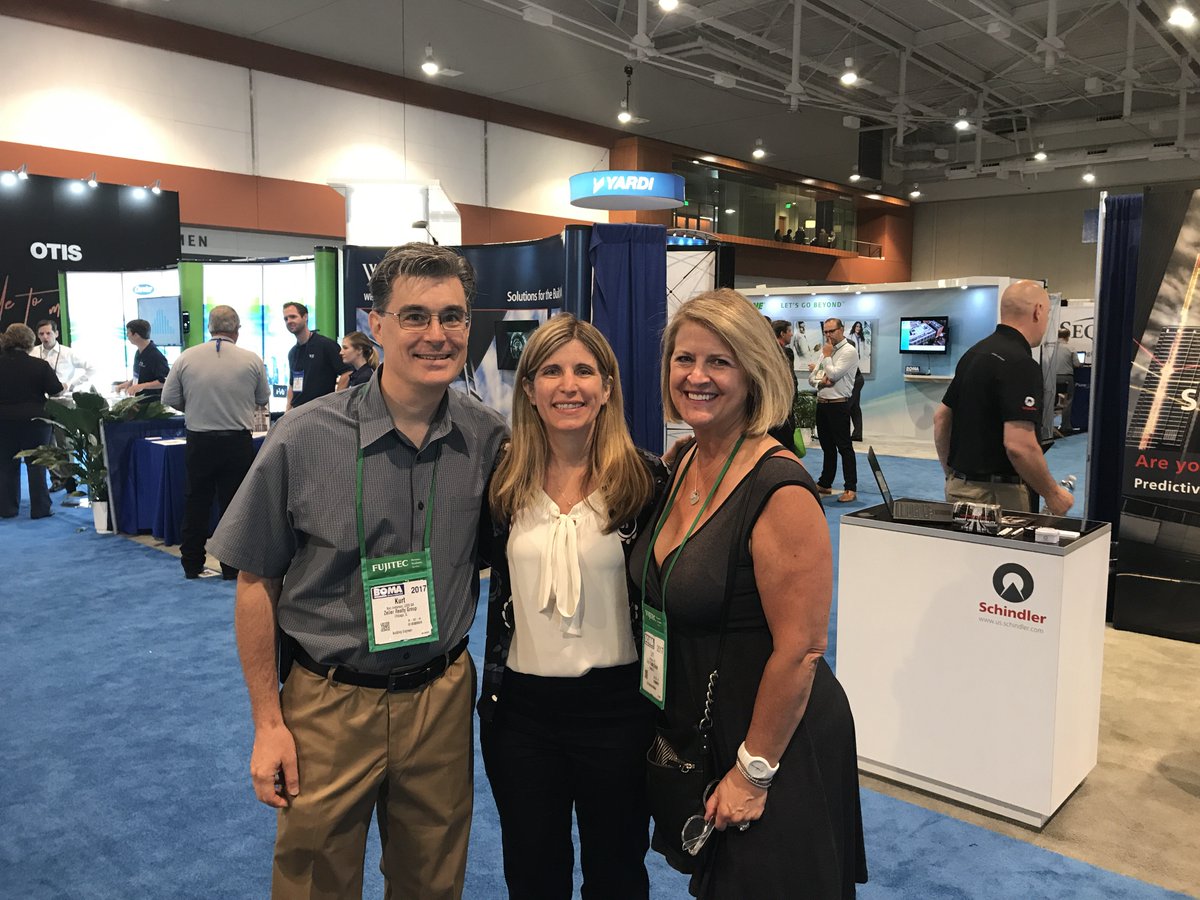 BOMAChicago's tweet photo. Comparing notes with Lori Olson and Kurt Anderson w/ @zellerchicago at #401NMichigan at #BOMA2017 Trade Show https://t.co/QoiKcAMAWA