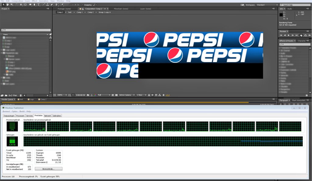 PointcastNL's tweet photo. Op zo'n moment is het lekker dat je met 12 cores kan renderen. #banner #ledscherm #perimeter #bannersoftware #bannerscore #scoresoftware https://t.co/VXyTd8TzoD