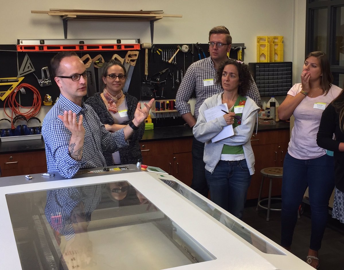 ideateconf's tweet photo. Director of Innovation JD Pirtle shares tips and tricks for using a #lasercutter as part of your curriculum. #edtech #makerspace #ideate2017 https://t.co/NYIZibKito