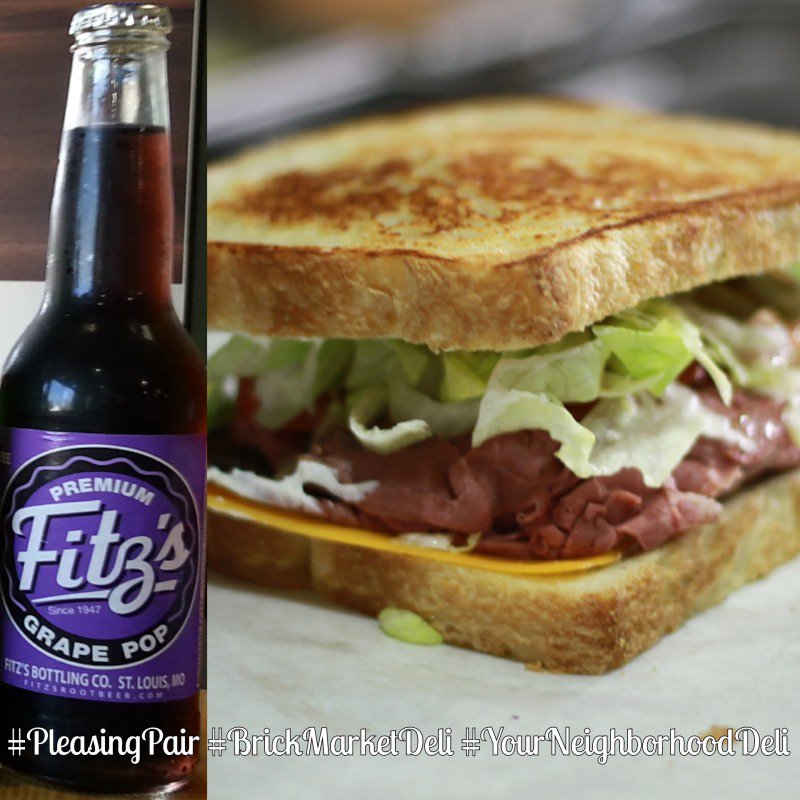 BrickMarketDeli's tweet photo. Hungry? #RoastBeef #Sandwich + @FitzsRootBeer #GrapePop = πππ #PleasingPair #mondaymotivation #Pomona https://t.co/PIqyfDgqaI