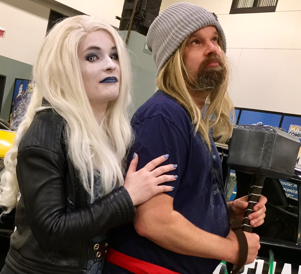 ZombieLeader1's tweet photo. More Hipster Odinson prom pics at @MassiveComiccon Day 1. #massivecc #cosplay #thor #prom #marvel #prompics #awkward https://t.co/dwUeAGA5ji
