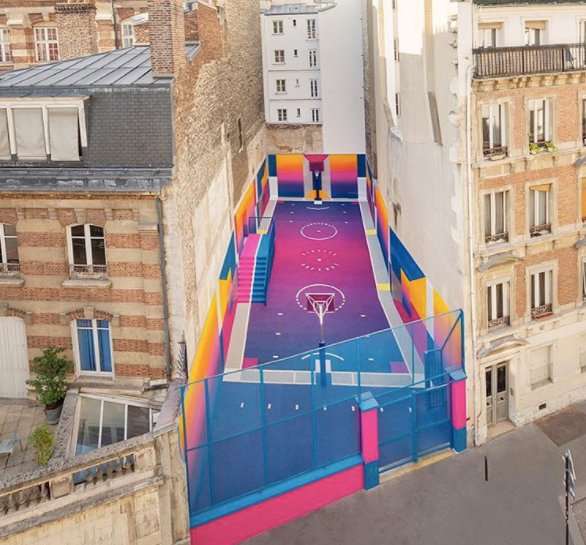 Paris Duperré basketball court art nike
