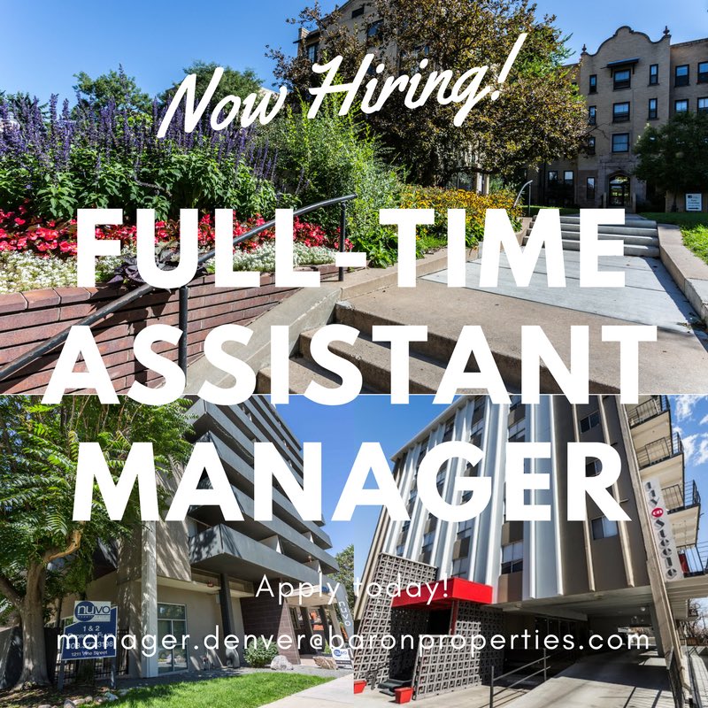 BaronProperties's tweet photo. Baron is currently looking for an experienced, full time Asst Mgr in the #Denver area! 💫 Resumes > manager.denver@baronproperties.com https://t.co/3GfrNJnHPh