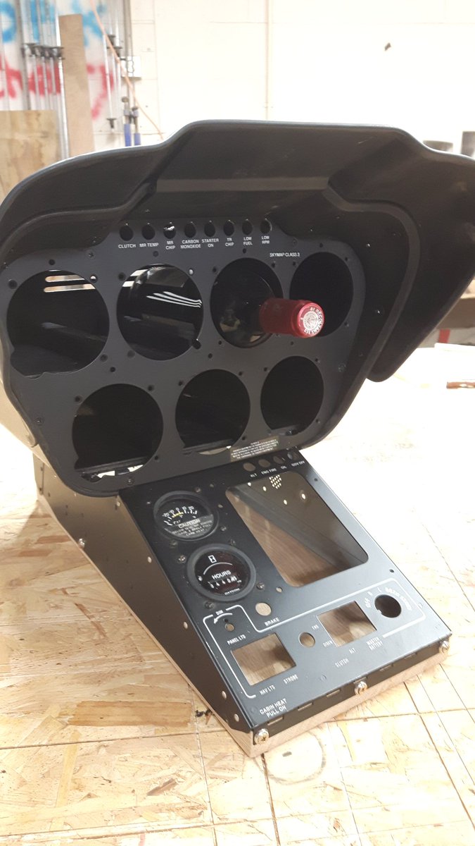 DapprFurniture's tweet photo. Robinson R44 cockpit dash #wine rack #upcycled #nationalupcyclingweek #ecocreatehour https://t.co/f00KNwjNxB