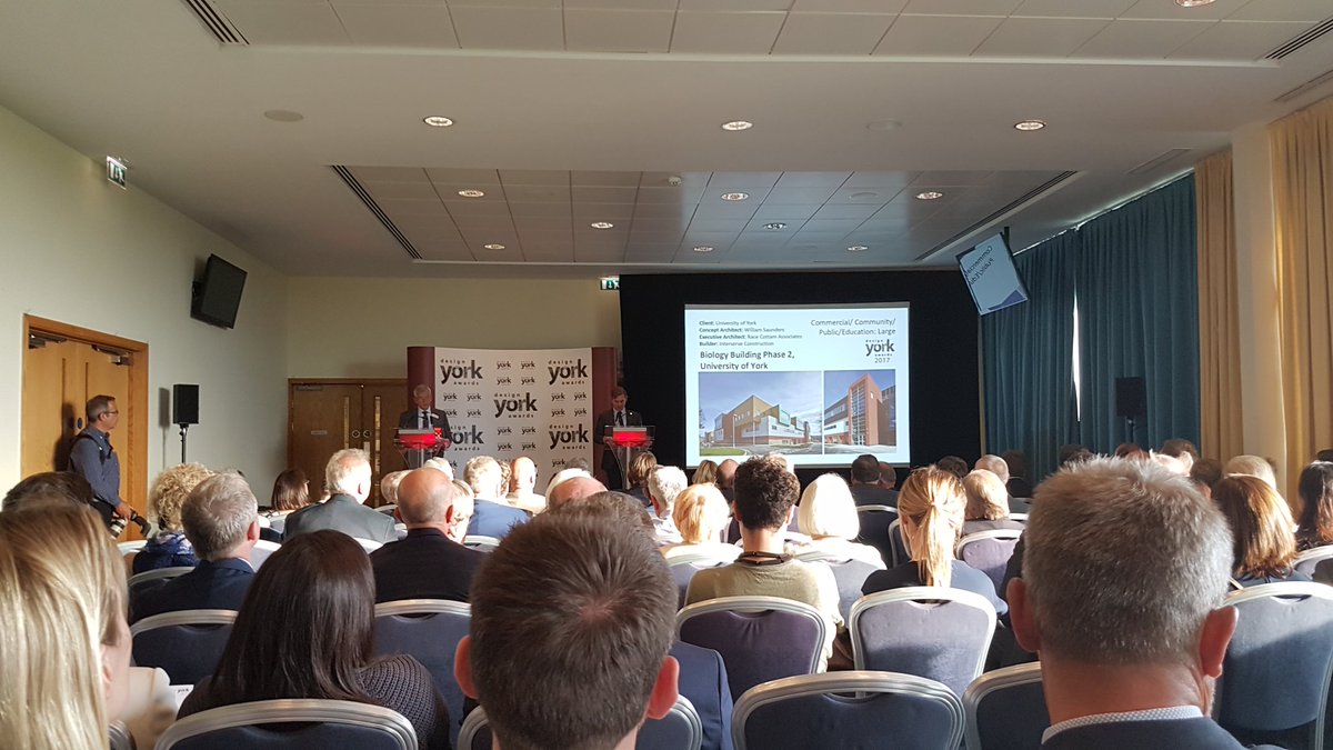 racecottam's tweet photo. Well done to the #YorkDesignAward winners!Nice to see the Press Peoples Award rank #BiologyPhase2 &amp; #SpringLaneBuilding @UniOfYork 2nd &amp; 3rd https://t.co/pYMDZ2xUKb