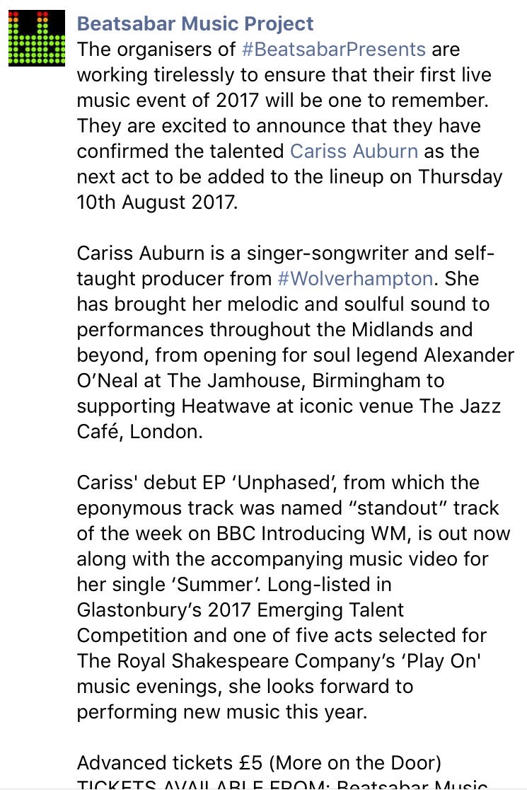 carissauburn's tweet photo. ✨August 10th✨ @Newhampton with @BeatsabarMusic https://t.co/KWKHkd3FZB @WhatsOnWolves https://t.co/gSRiAEopc8