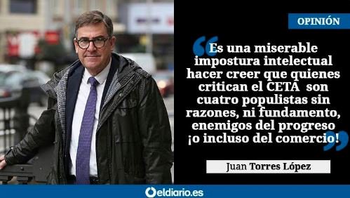 eldiarioes's tweet photo. OPINIÓN | ¿El CETA es un acuerdo de libre comercio que solo tiene ventajas? https://t.co/9DthqHcBGs … Por @juantorreslopez https://t.co/cWmLTBdGD9