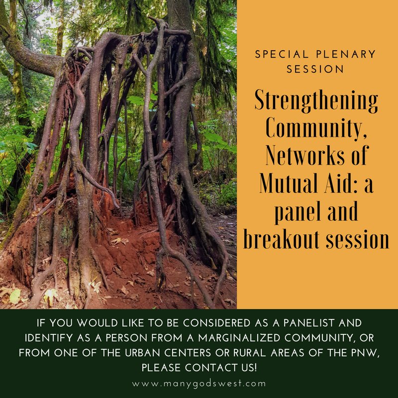 ManyGodsWest's tweet photo. Special Plenary Session! Strengthening Community, Networks of Mutual Aid: a panel and breakout session https://t.co/uGyz2aVjOr https://t.co/ZKeRVscBwO