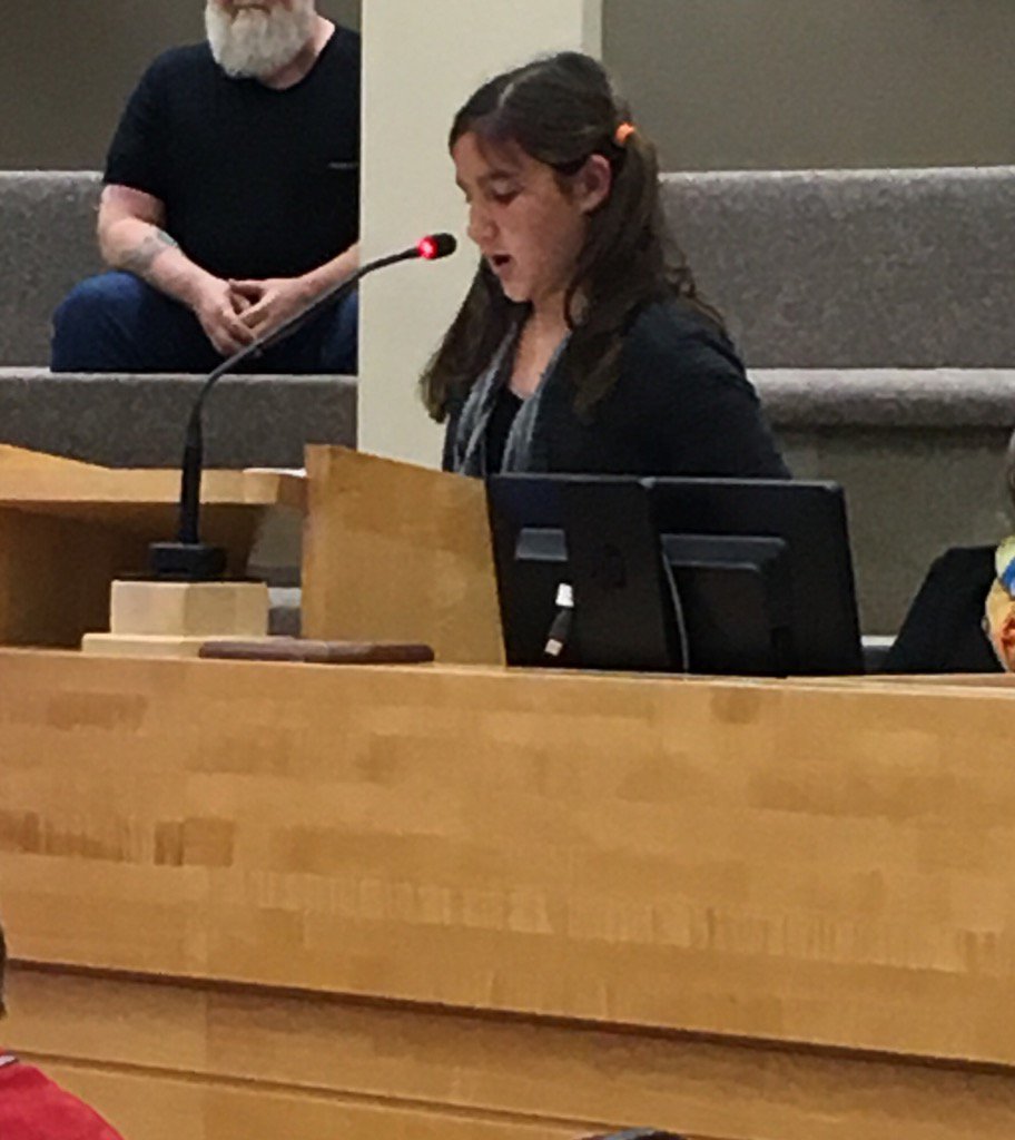 Hailly tells us why she loves Canada at tonight's Council meeting #Canada150 https://t.co/I5l867tPNI