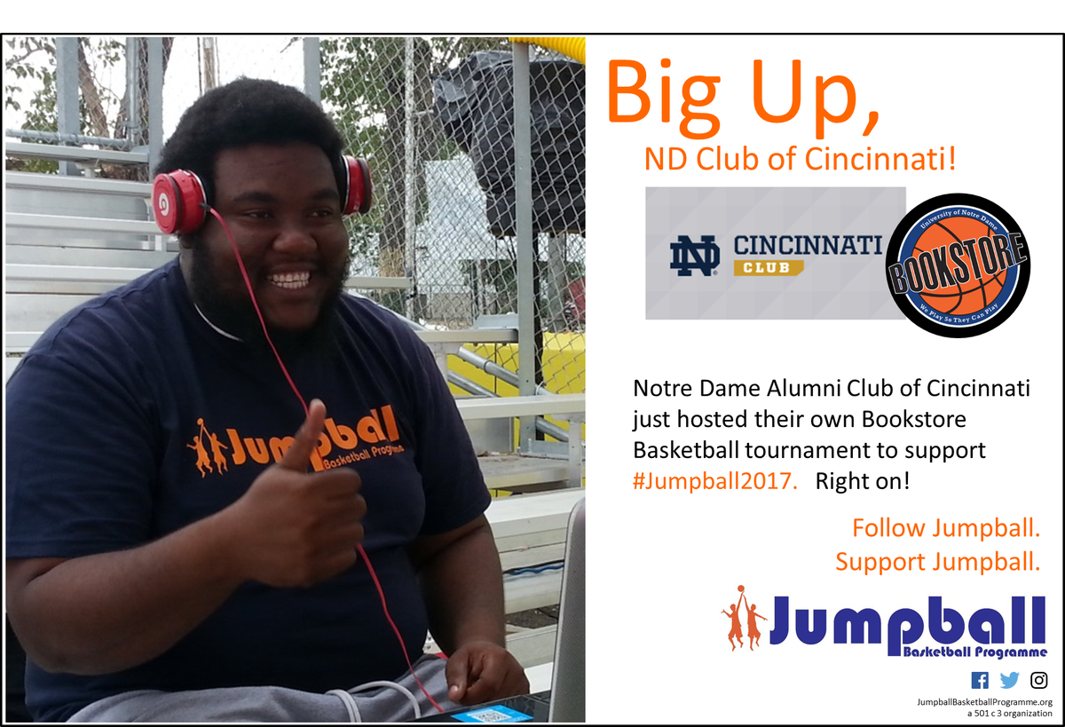 JumpballBP's tweet photo. Big Up @ndcincy! Congrats on your #bkstr tourney & thank you. Love to see @NDAlumni clubs running @bkstr_bball tourneys 4 JB. #minibookstore https://t.co/z6s2XGoVjJ