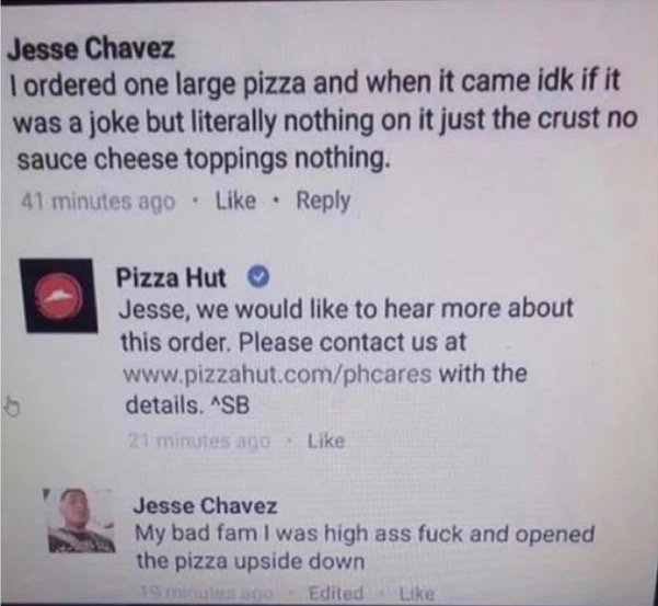 ecosystemmedia's tweet photo. La importancia de una buen manejo en las #redessociales @PizzaHutRD lol https://t.co/184pZS33mv
