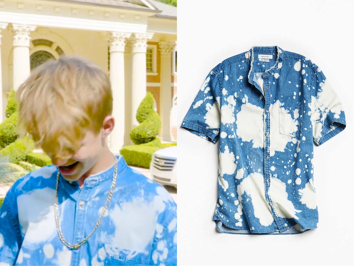 Mattyb Clothes Uo Bleach Splatter Denim Short Sleeve Button Down Shirt Price 19 99 Website T Co Nuorjgwjmw Mattybraps