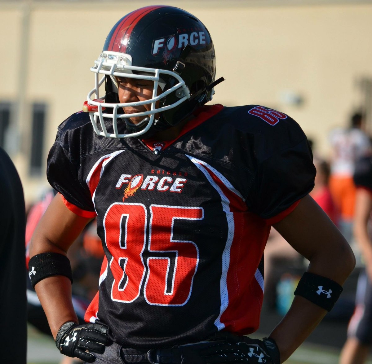 USAFootballWNT's tweet photo. On 6/22, @ChicagoForce's Kimberly Marks talked @WWC17ca & #womenstacklefootball https://t.co/7SwoD19Gn8 @OWHBottomLine @WFAfootball #TeamUSA https://t.co/WzC6yBS2Um