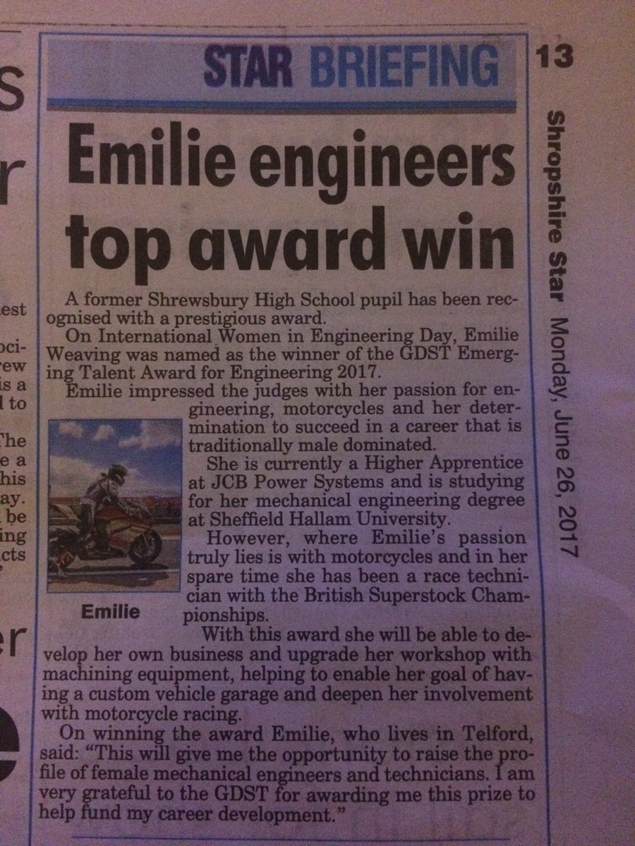 emilie_rose46's tweet photo. Made the paper! Very amused they cropped me off the picture ๐ I'm definitely not in charge of riding! #spannermonkey ๐ง๐ https://t.co/SLgAO86Dpl