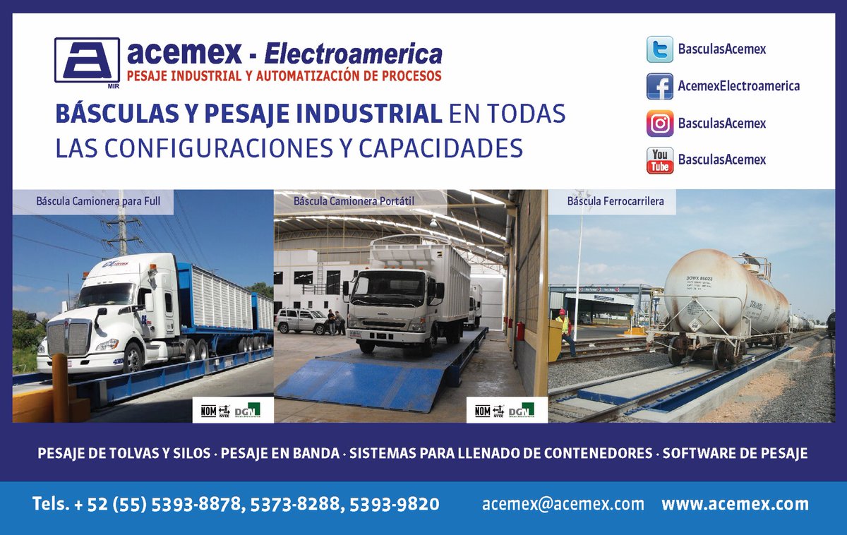 BasculasAcemex's tweet photo. Tenemos la solución de #basculas y #pesaje industrial que su empresa requiere
#acemex #basculasacemex #acemexelectroamerica #bascula https://t.co/d1RGerHqKq