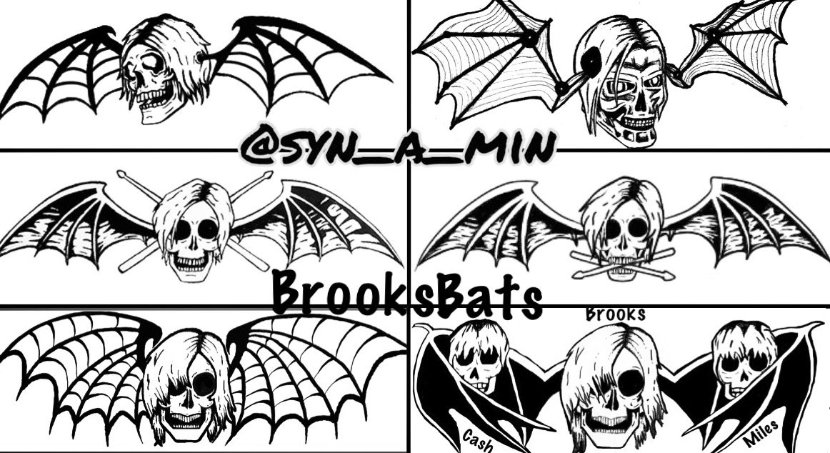Syn_a_min's tweet photo. My BrooksBat designs for A7X's Zildjian drumstick contest💀🦇🤞🥁 #BrooksBat #AvengedSevenfold @TheOfficialA7X @brookswackerman @ZildjianCompany https://t.co/5fpN8CPYGW