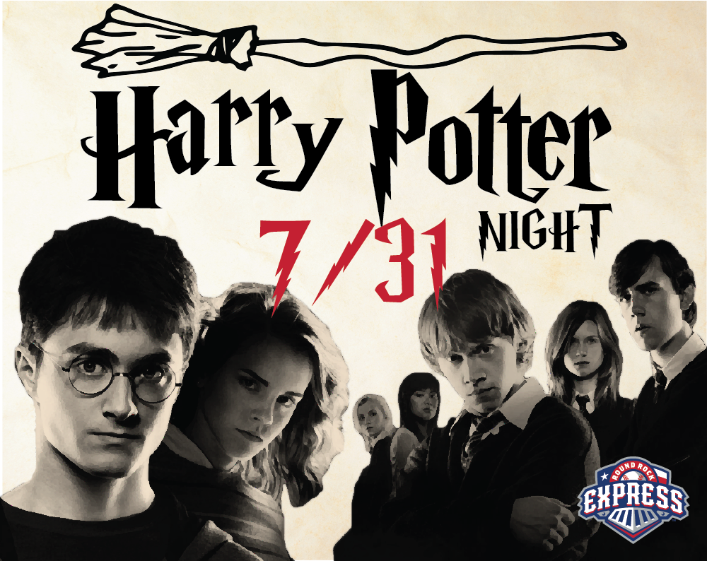 RRExpress's tweet photo. Happy #HarryPotter20, @jk_rowling! We're celebrating on 7/31 with #HarryPotter Night featuring pregame #Quidditch on the field &amp; more! https://t.co/qIWP01XeYH