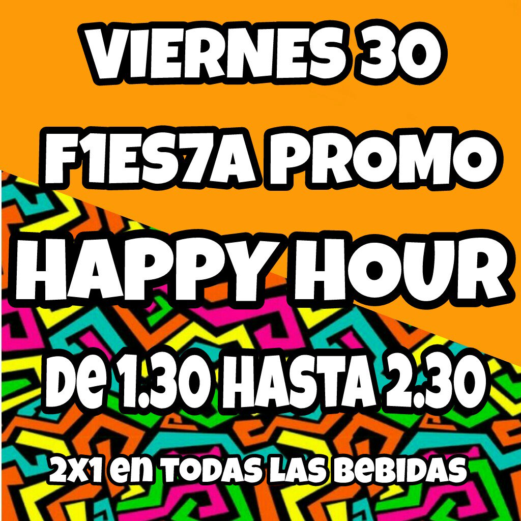Promo17Ww's tweet photo. VIERNES 30!  #3erFiestaPr17Ww 
🎊🎉🎆🎇🎉

De 1.30 a 2.30  2x1 en todas las bebidas!
De 2.30 a 3.30 2x1 en vino y cerveza!

NO TE LA PODES PERDER https://t.co/KxsbOf0Lx2