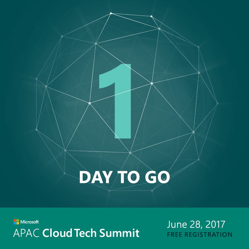 Microsoft_SG's tweet image. We&apos;re only a day away from the APAC #CloudTechSummit! Register at msft.social/xXojSN to be one of the first to catch the live cast.