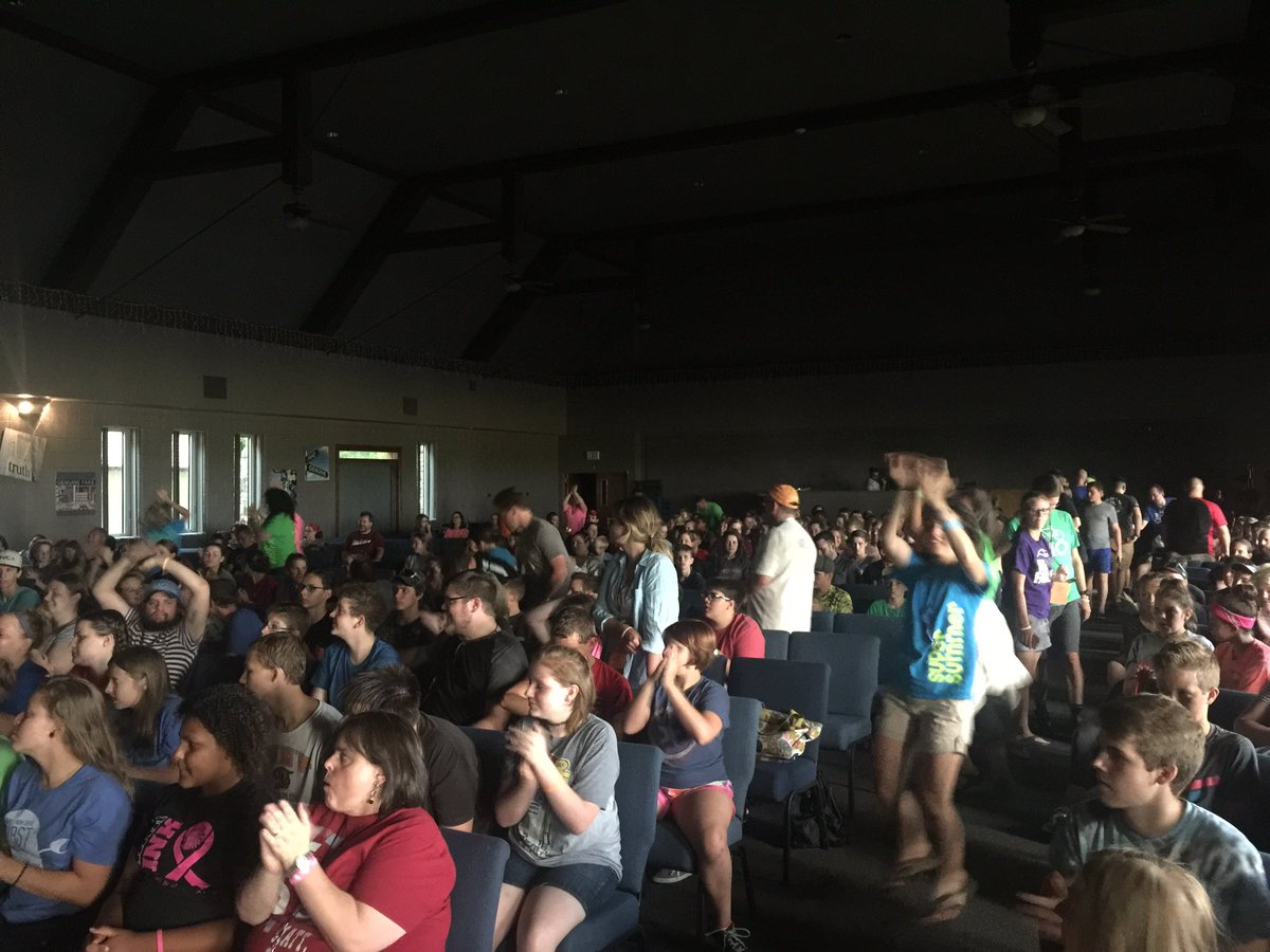 This is what it looks like to worship in the dark after the storm knocks out the power at camp.  #kncsbsupersummer