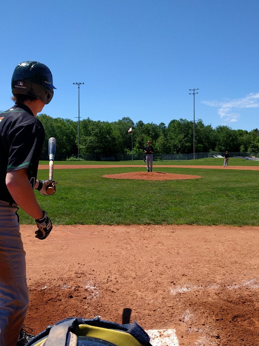 CGBaseballNL's tweet photo. The manager's job is always changing. Call into umpire duty today. @BaseballNL CG team vs @BaseballPEI1 CG team  View from the mask @teamnl https://t.co/EHwEs0gFV8