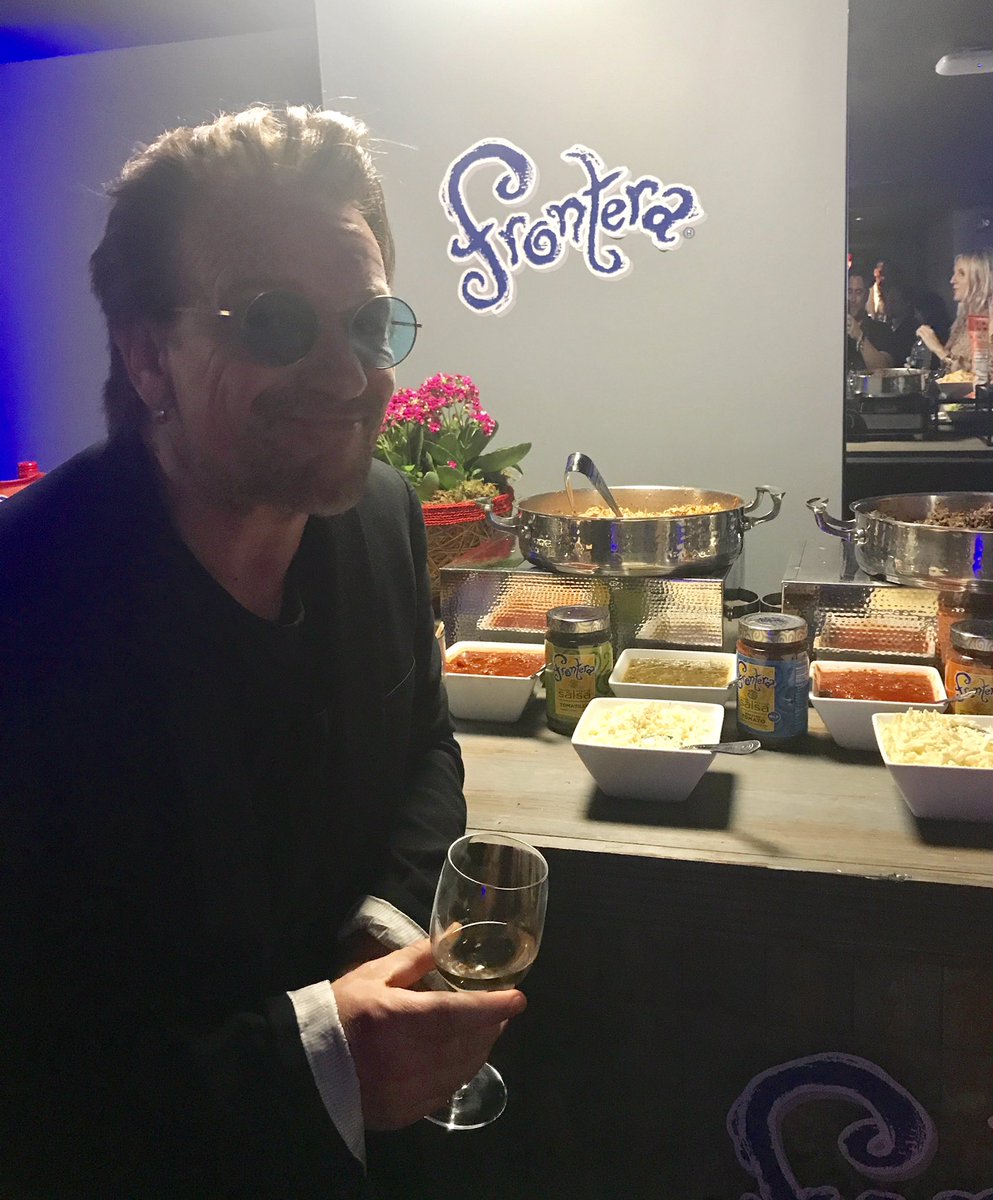 Who's hungry? Bono of <a href="/U2/">U2</a> grabbed a bite at the Frontera VIP Lounge before tonight's <a href="/MusiCares/">MusiCares</a> MAP Fund Benefit. #U2 #tacos