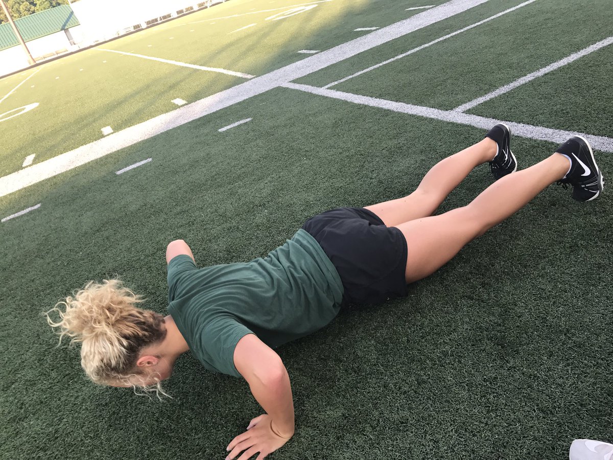 Chloe ran a mile, did planks(3x1min) and push-ups (3x5). <a href="/hogwarts_soccer/">Hogwarts Soccer</a> <a href="/WeAreGryffindor/">Coach Ferguson</a>