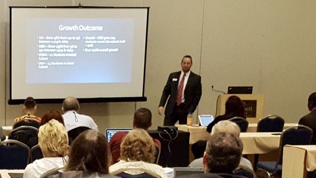 LMU_Business's tweet photo. Dr. James Hurley and Dr. Jake Fait presenting at National ACBSP Conference on Enrollment Growth through Program Development. #LMUBiz https://t.co/5vicrZTtlY